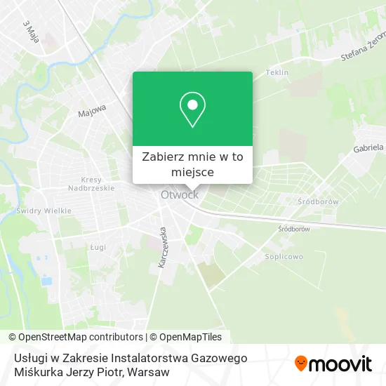 Mapa Usługi w Zakresie Instalatorstwa Gazowego Miśkurka Jerzy Piotr