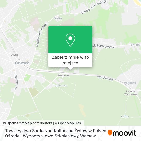 Mapa Towarzystwo Społeczno-Kulturalne Żydów w Polsce Ośrodek Wypoczynkowo-Szkoleniowy