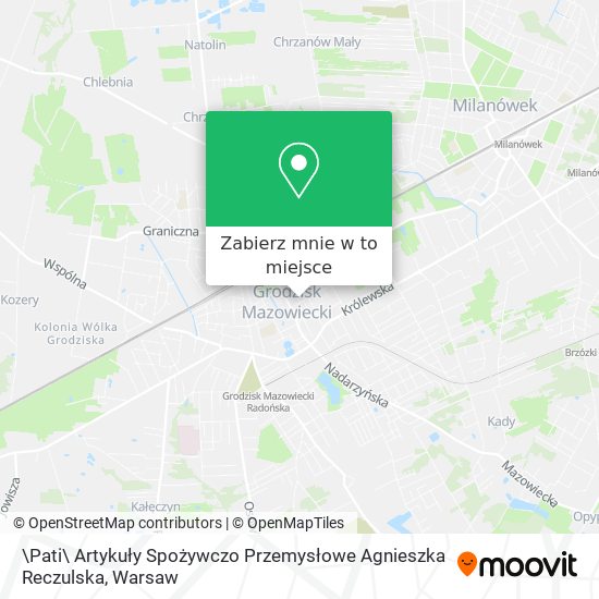 Mapa \Pati\ Artykuły Spożywczo Przemysłowe Agnieszka Reczulska