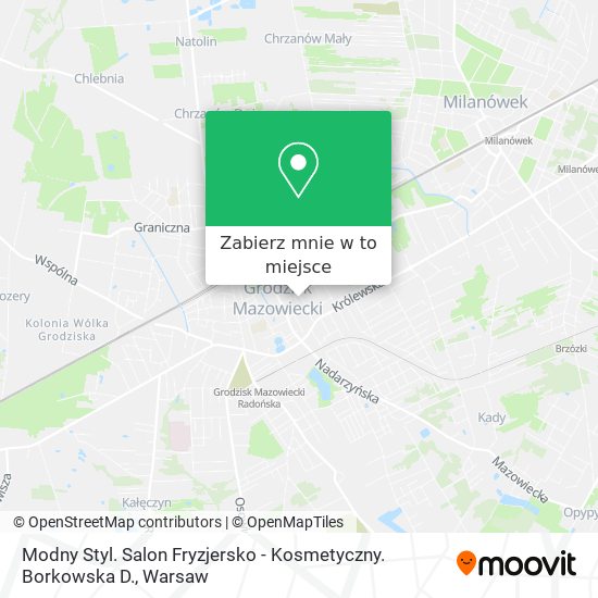 Mapa Modny Styl. Salon Fryzjersko - Kosmetyczny. Borkowska D.