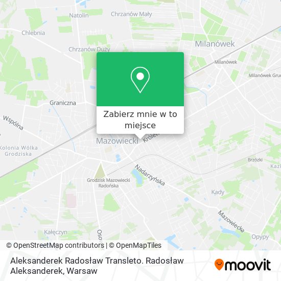 Mapa Aleksanderek Radosław Transleto. Radosław Aleksanderek