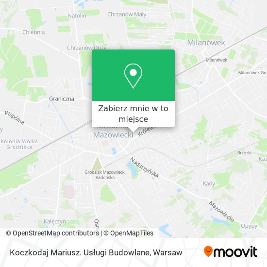 Mapa Koczkodaj Mariusz. Usługi Budowlane