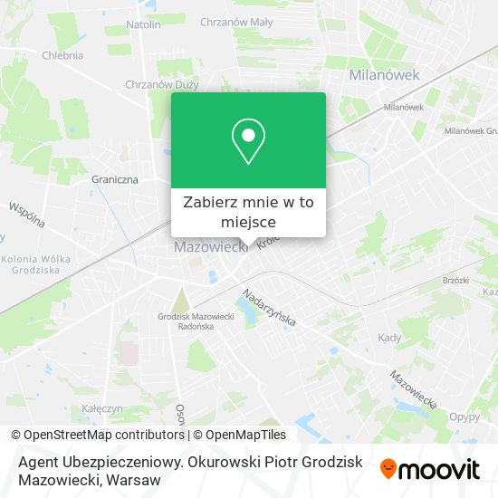 Mapa Agent Ubezpieczeniowy. Okurowski Piotr Grodzisk Mazowiecki