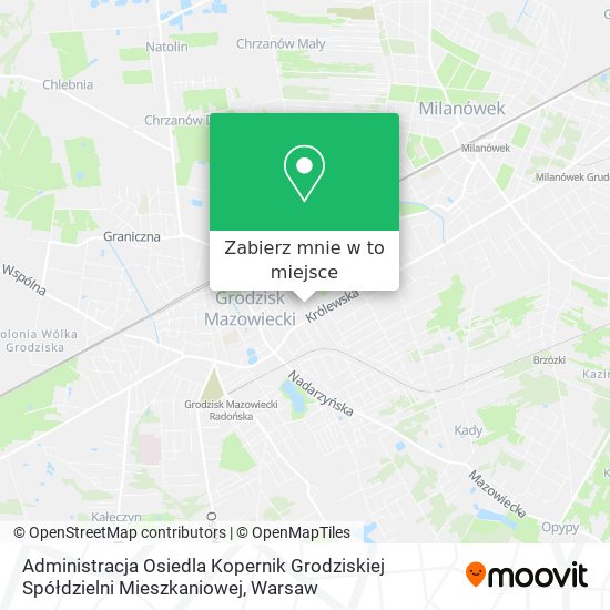 Mapa Administracja Osiedla Kopernik Grodziskiej Spółdzielni Mieszkaniowej