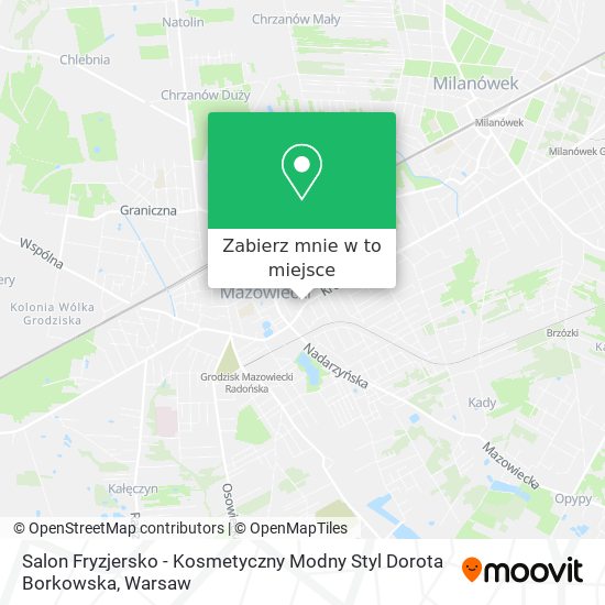 Mapa Salon Fryzjersko - Kosmetyczny Modny Styl Dorota Borkowska