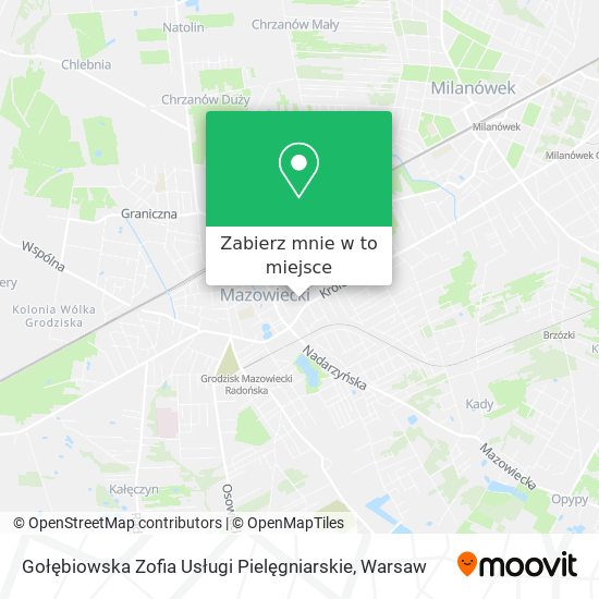 Mapa Gołębiowska Zofia Usługi Pielęgniarskie