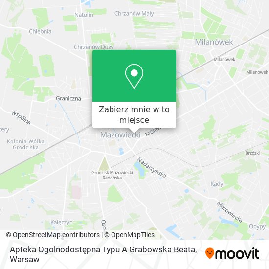 Mapa Apteka Ogólnodostępna Typu A Grabowska Beata