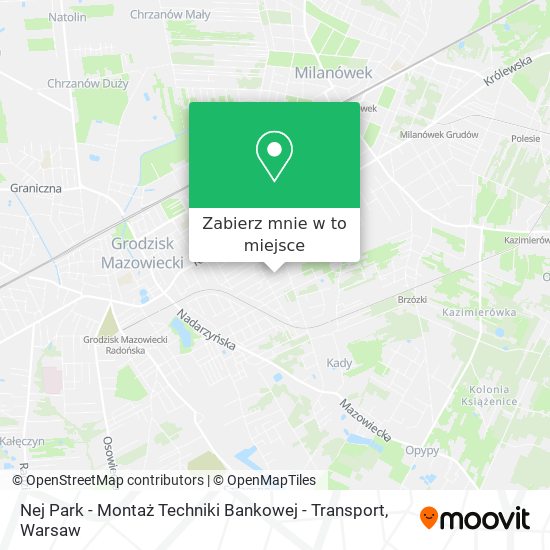 Mapa Nej Park - Montaż Techniki Bankowej - Transport