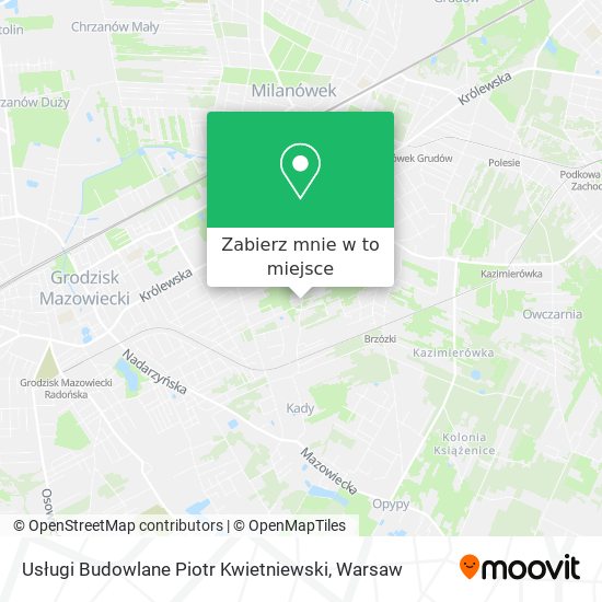 Mapa Usługi Budowlane Piotr Kwietniewski