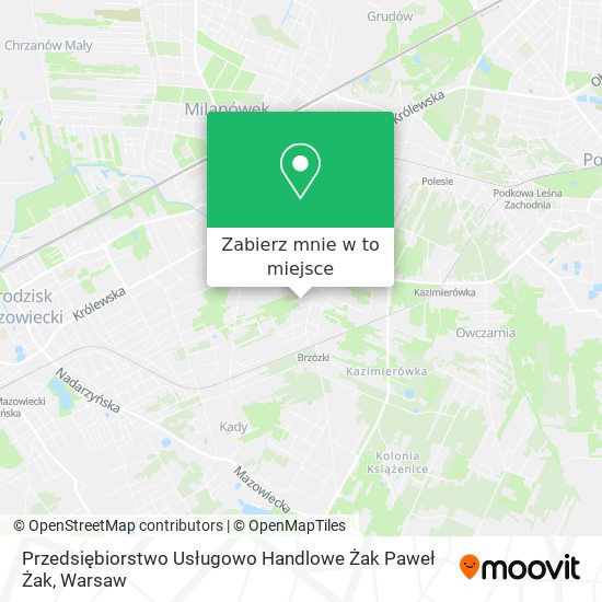 Mapa Przedsiębiorstwo Usługowo Handlowe Żak Paweł Żak