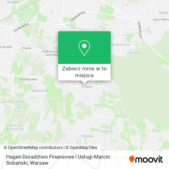 Mapa Hagen Doradztwo Finansowe i Usługi-Marcin Sobański