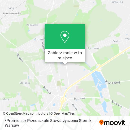 Mapa \Promienie\ Przedszkole Stowarzyszenia Sternik