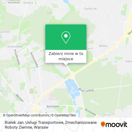 Mapa Białek Jan. Usługi Transportowe, Zmechanizowane Roboty Ziemne