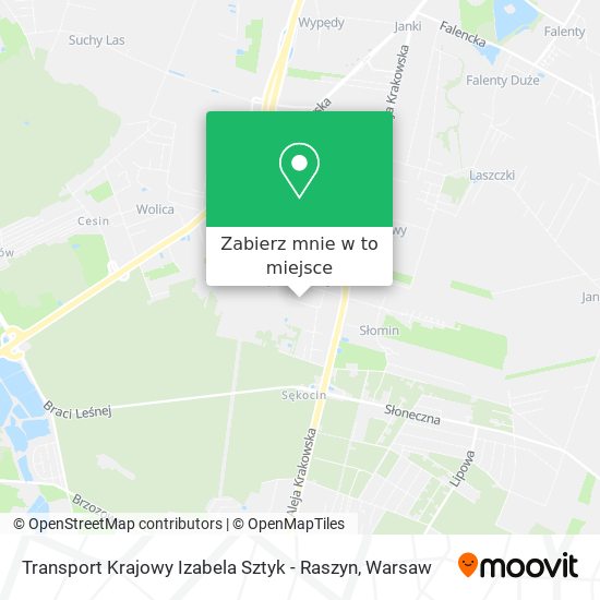 Mapa Transport Krajowy Izabela Sztyk - Raszyn