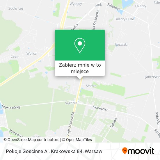 Mapa Pokoje Goscinne Al. Krakowska 84