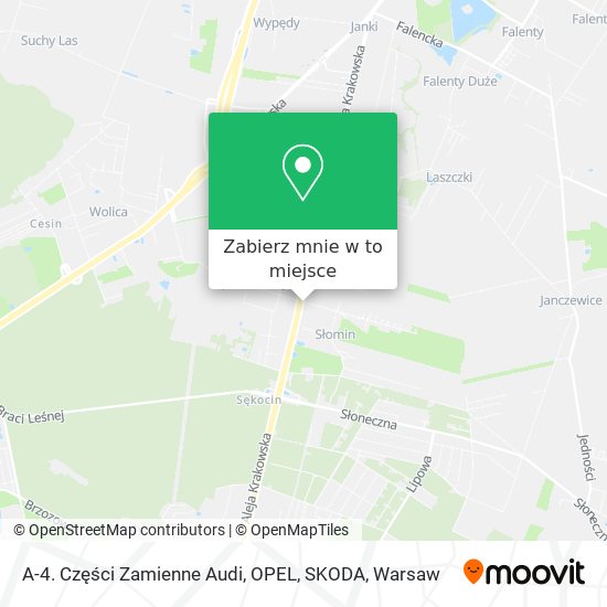 Mapa A-4. Części Zamienne Audi, OPEL, SKODA