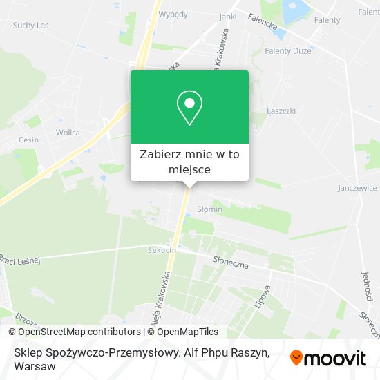 Mapa Sklep Spożywczo-Przemysłowy. Alf Phpu Raszyn