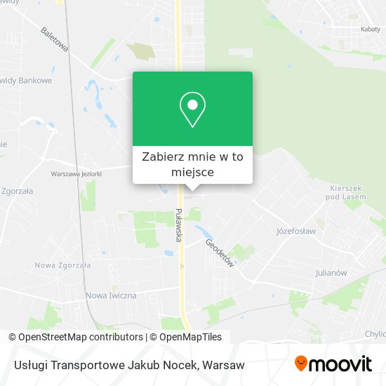 Mapa Usługi Transportowe Jakub Nocek