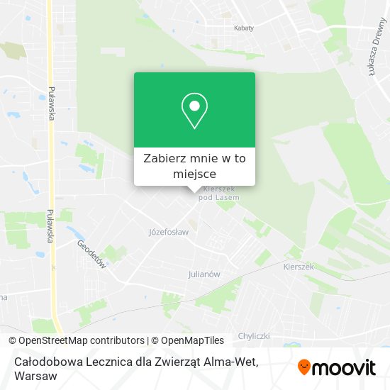 Mapa Całodobowa Lecznica dla Zwierząt Alma-Wet