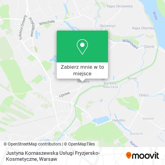 Mapa Justyna Kornaszewska Usługi Fryzjersko-Kosmetyczne