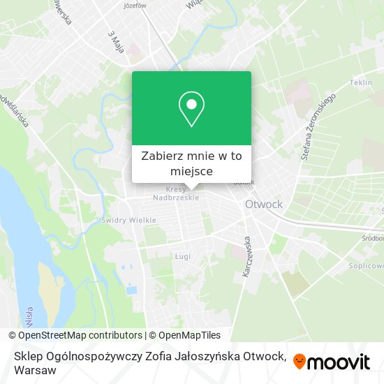 Mapa Sklep Ogólnospożywczy Zofia Jałoszyńska Otwock