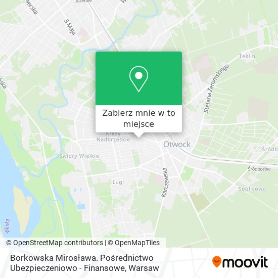 Mapa Borkowska Mirosława. Pośrednictwo Ubezpieczeniowo - Finansowe