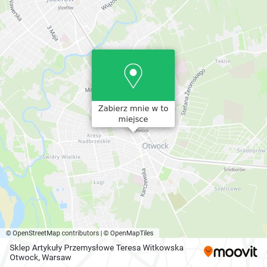 Mapa Sklep Artykuły Przemysłowe Teresa Witkowska Otwock