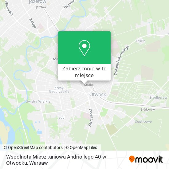 Mapa Wspólnota Mieszkaniowa Andriollego 40 w Otwocku