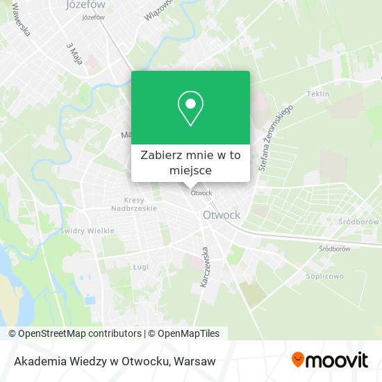 Mapa Akademia Wiedzy w Otwocku