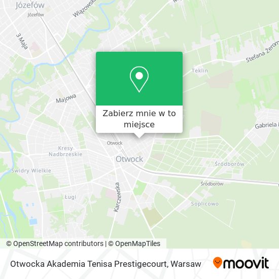 Mapa Otwocka Akademia Tenisa Prestigecourt