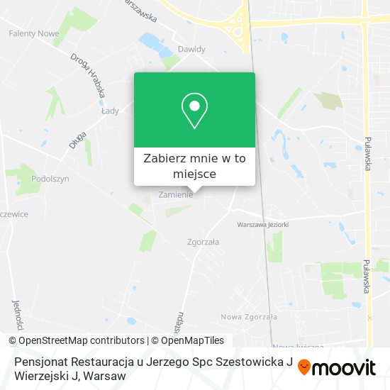 Mapa Pensjonat Restauracja u Jerzego Spc Szestowicka J Wierzejski J