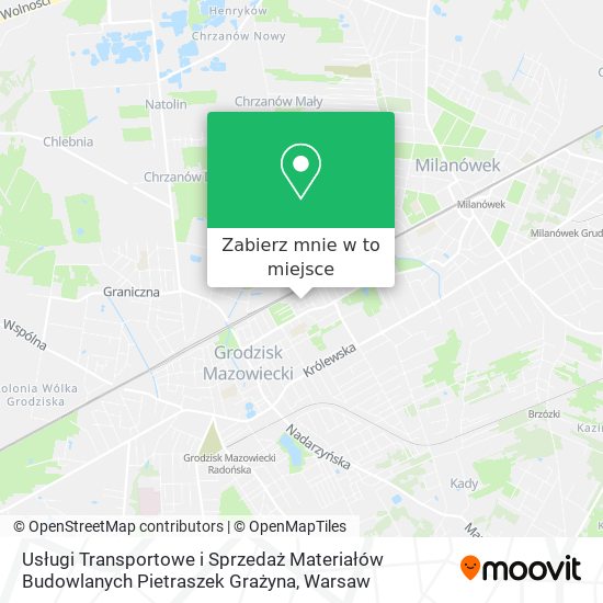 Mapa Usługi Transportowe i Sprzedaż Materiałów Budowlanych Pietraszek Grażyna