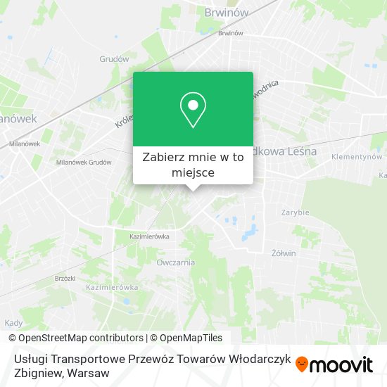 Mapa Usługi Transportowe Przewóz Towarów Włodarczyk Zbigniew