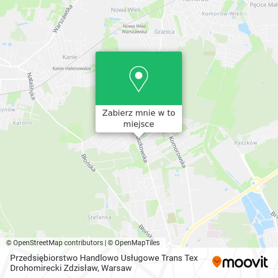 Mapa Przedsiębiorstwo Handlowo Usługowe Trans Tex Drohomirecki Zdzisław