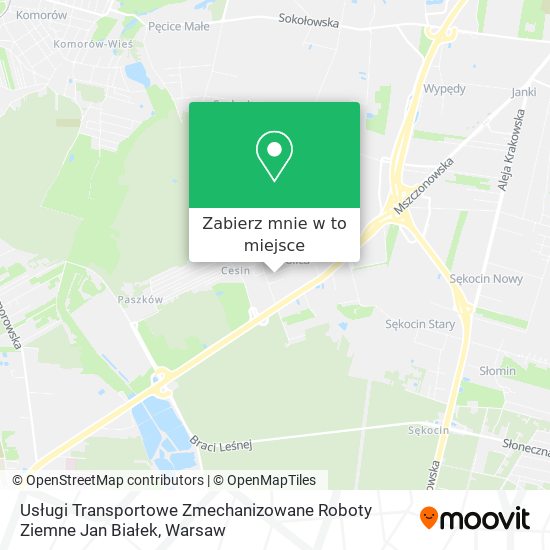 Mapa Usługi Transportowe Zmechanizowane Roboty Ziemne Jan Białek