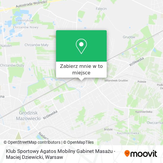 Mapa Klub Sportowy Agatos Mobilny Gabinet Masażu - Maciej Dziewicki