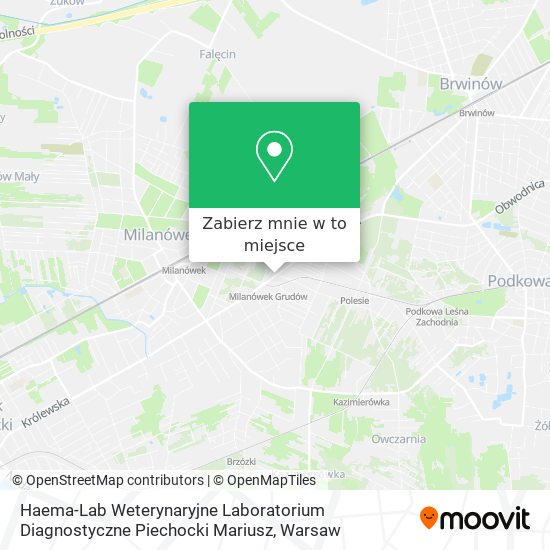 Mapa Haema-Lab Weterynaryjne Laboratorium Diagnostyczne Piechocki Mariusz