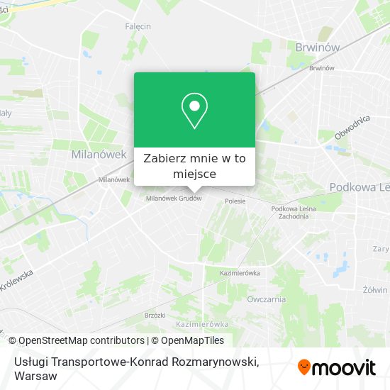 Mapa Usługi Transportowe-Konrad Rozmarynowski