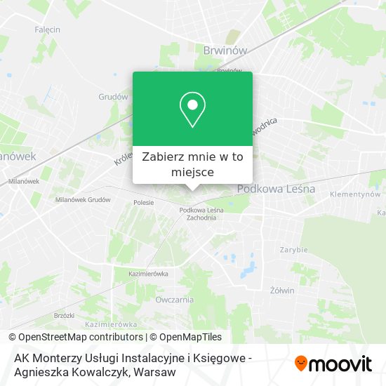 Mapa AK Monterzy Usługi Instalacyjne i Księgowe - Agnieszka Kowalczyk