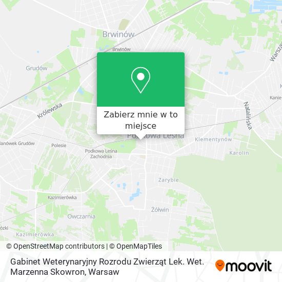 Mapa Gabinet Weterynaryjny Rozrodu Zwierząt Lek. Wet. Marzenna Skowron