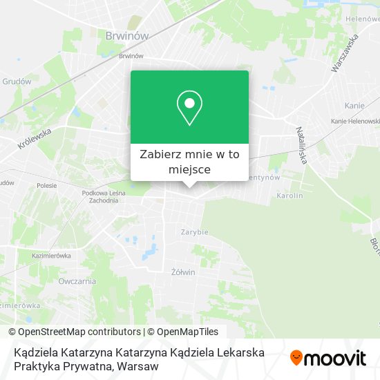 Mapa Kądziela Katarzyna Katarzyna Kądziela Lekarska Praktyka Prywatna