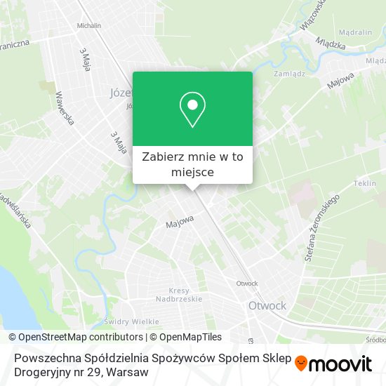 Mapa Powszechna Spółdzielnia Spożywców Społem Sklep Drogeryjny nr 29