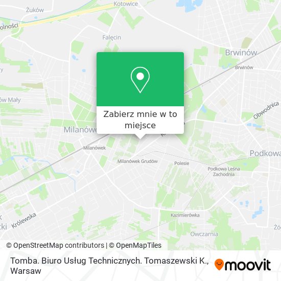 Mapa Tomba. Biuro Usług Technicznych. Tomaszewski K.