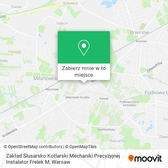 Mapa Zakład Ślusarsko Kotlarski Mechaniki Precyzyjnej Instalator Frelek M