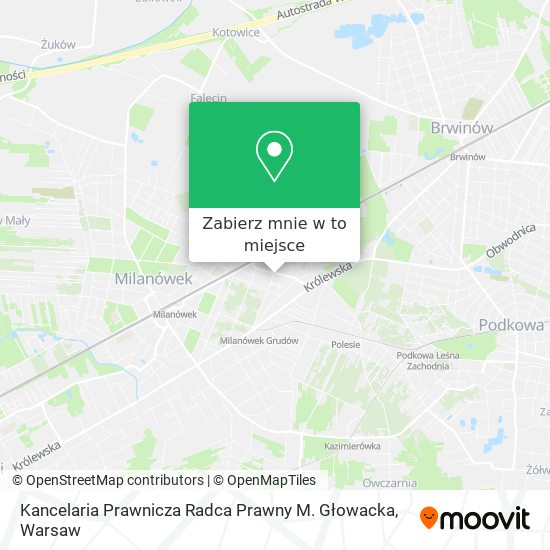 Mapa Kancelaria Prawnicza Radca Prawny M. Głowacka