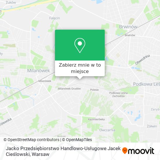 Mapa Jacko Przedsiębiorstwo Handlowo-Usługowe Jacek Cieślowski