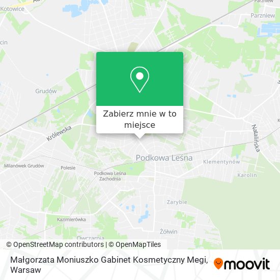 Mapa Małgorzata Moniuszko Gabinet Kosmetyczny Megi