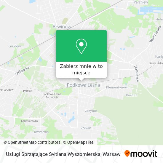 Mapa Usługi Sprzątające Svitlana Wyszomierska