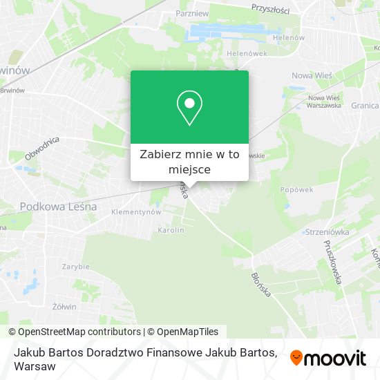 Mapa Jakub Bartos Doradztwo Finansowe Jakub Bartos