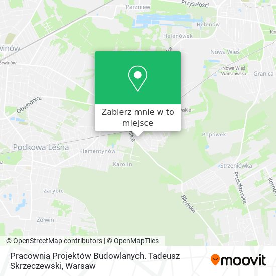 Mapa Pracownia Projektów Budowlanych. Tadeusz Skrzeczewski